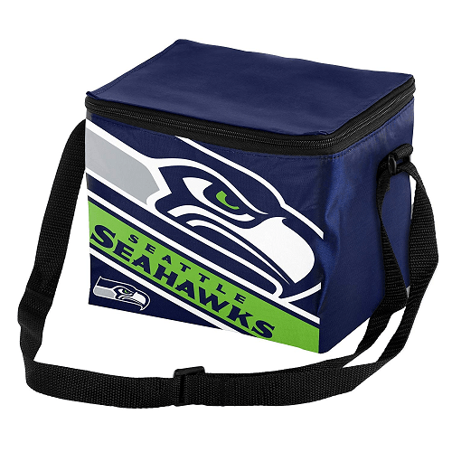 Seahawks Cooler – NFL Big Logo Stripe 6 Pack Cooler