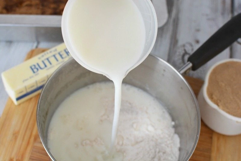 Adding milk to frosting for Apple Cake