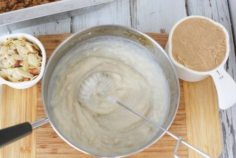 Mixing Ingredients for Frosting for Apple Cake