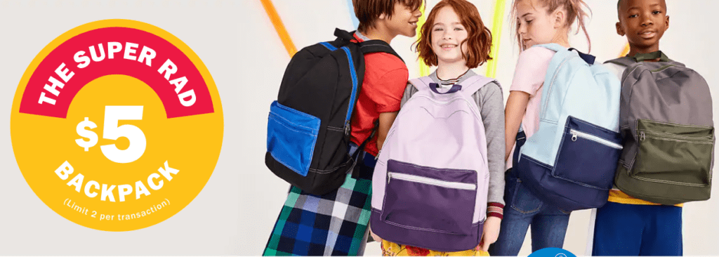 Old Navy Backpacks – $5 Today Only (With Code)