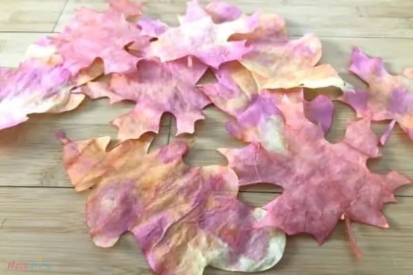 Coffee filter leaves craft