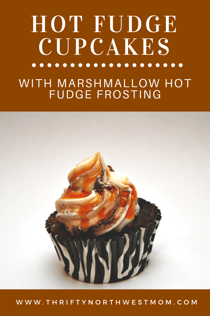Chocolate Cupcake Recipe with Marshmallow Hot Fudge Frosting Thrifty