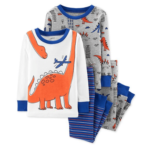 Carter’s Toddler Boys 4-Pc. Dino-Print Cotton Pajamas $10.99 (Reg $34)