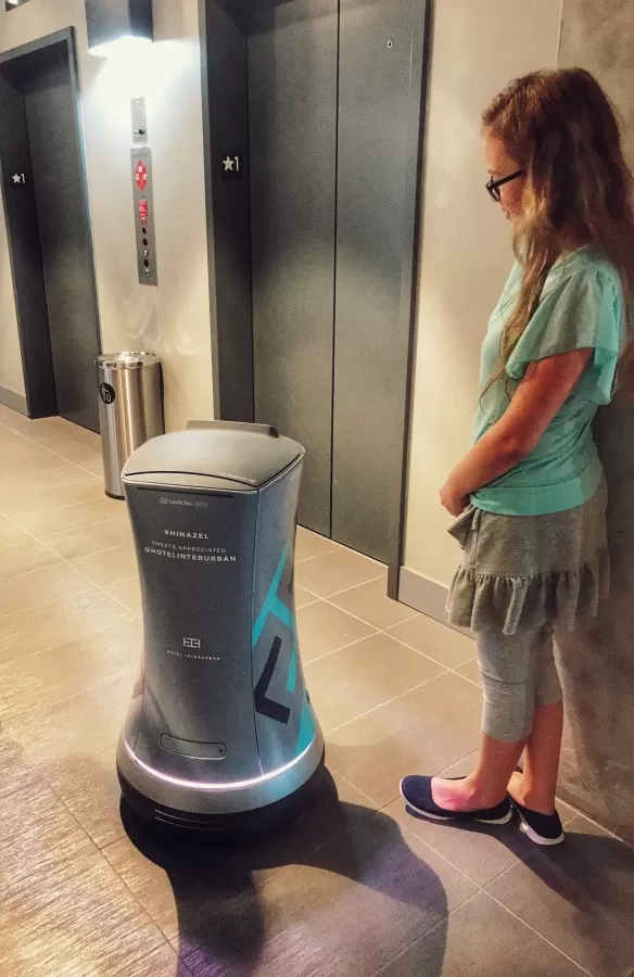 Hazel the Hotel Robot by Elevator
