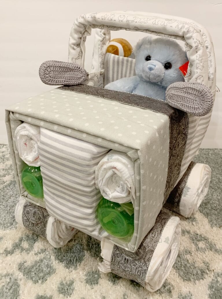 How To Make A Diaper Cake Or Diaper Jeep Cake Cute for Baby Showers