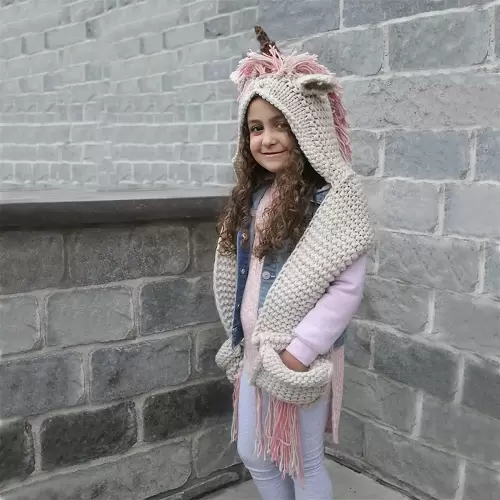 Handmade Hooded Unicorn Scarf