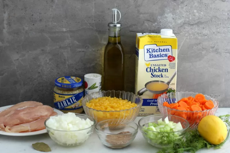 Ingredients for chicken Noodle Soup