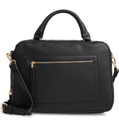 Kaylee Perforated Faux Leather Satchel