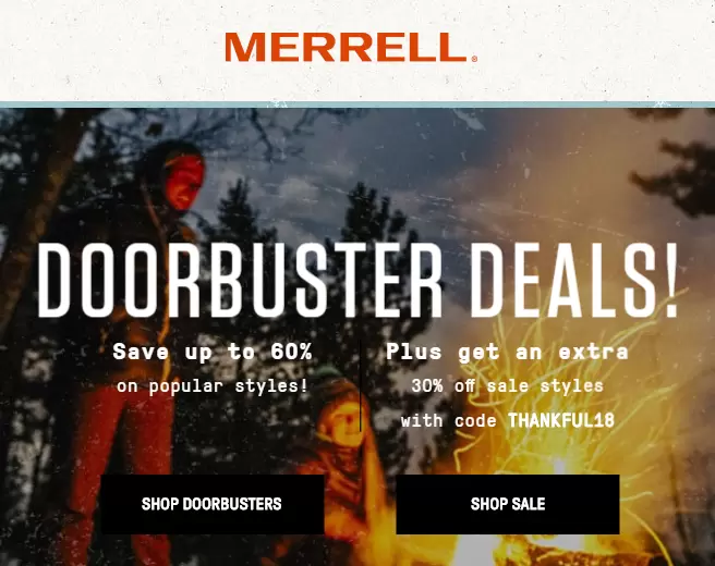 Sales As Good As Merrell Black Friday Deals + Extra 30% OFF Coupon Code For Sale Items