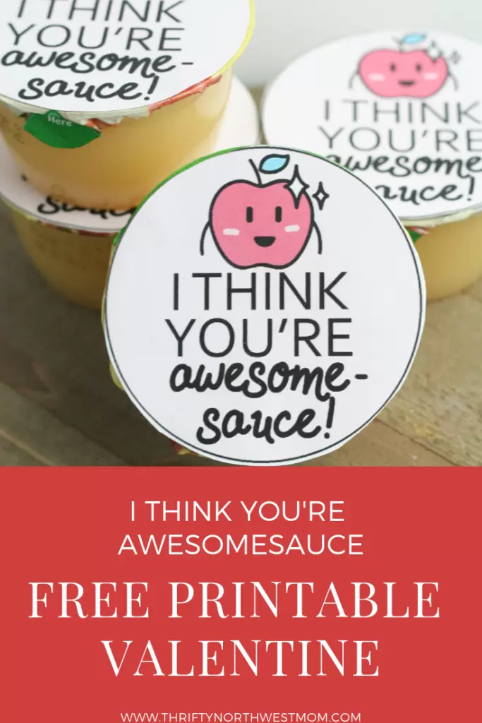 DIY Printable Valentine Cards for Applesauce