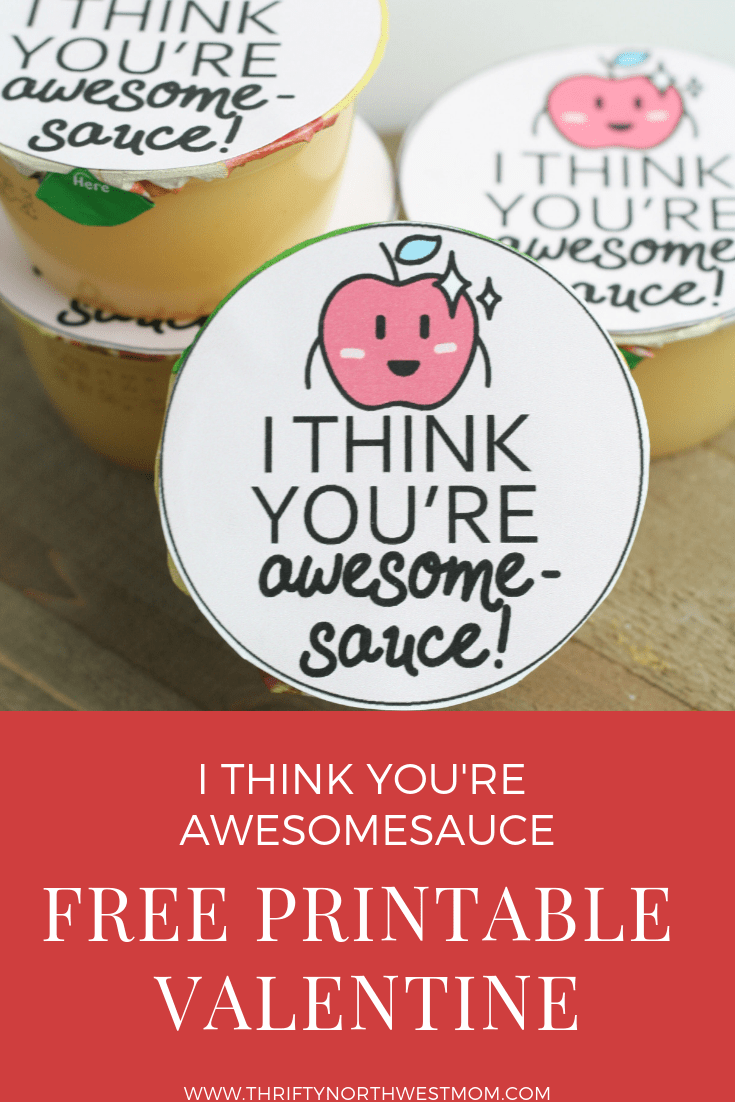 DIY Applesauce Valentine with Free Printable Cards