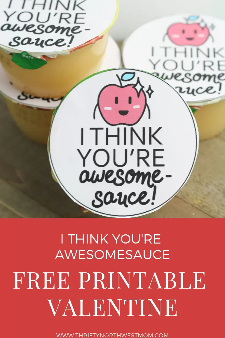 DIY Applesauce Valentine with Free Printable Cards
