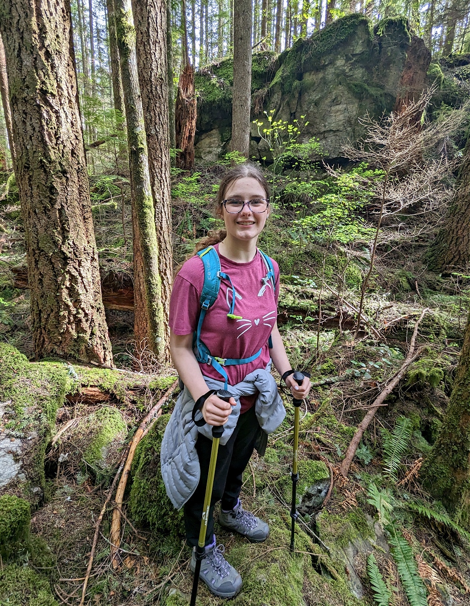 Hiking poles with teen