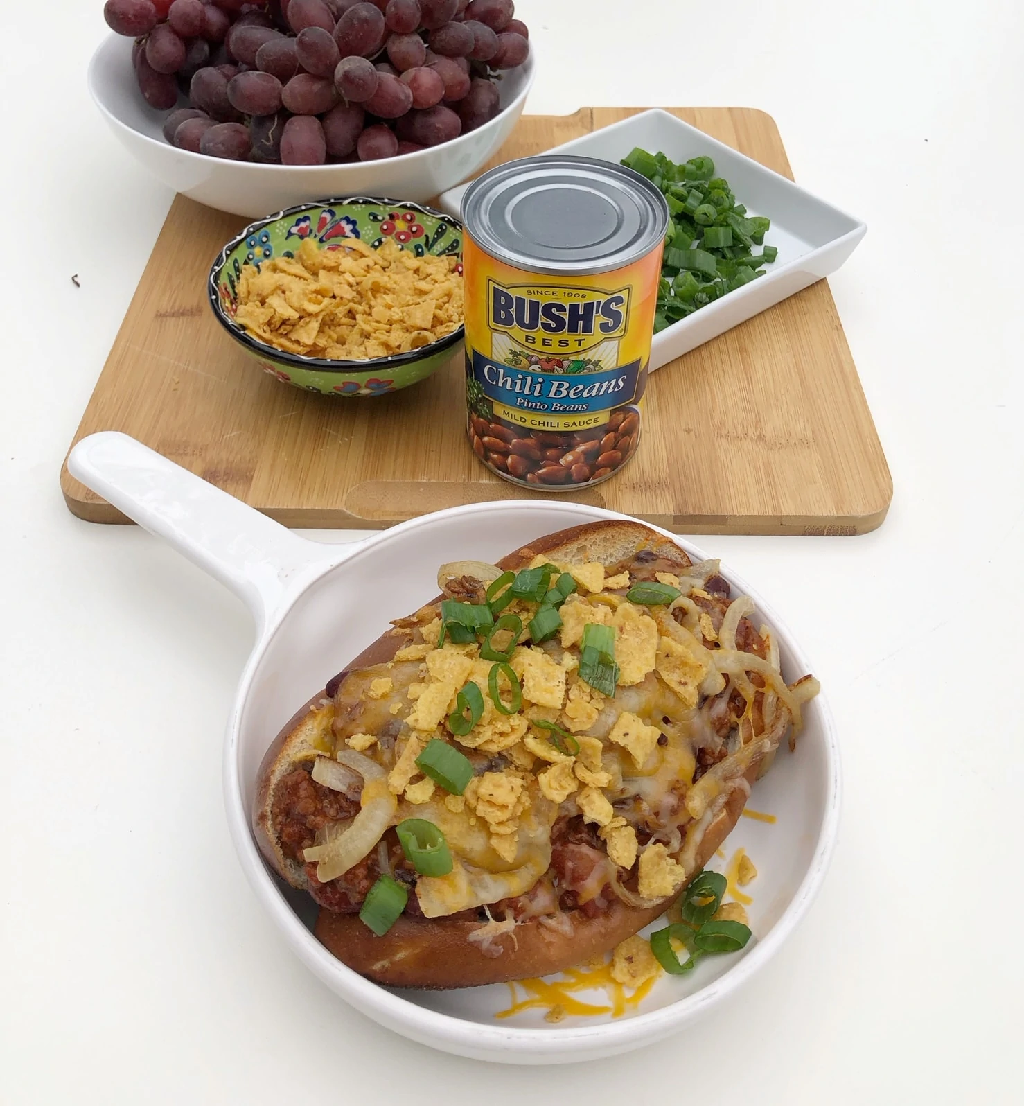 Loaded chili cheese dog