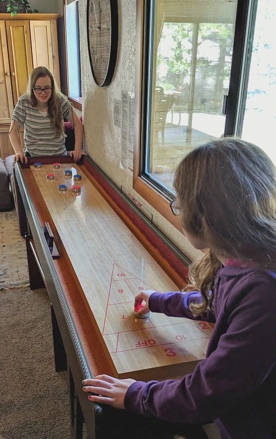 Shuffleboard Game at Cedar Cove Lodge