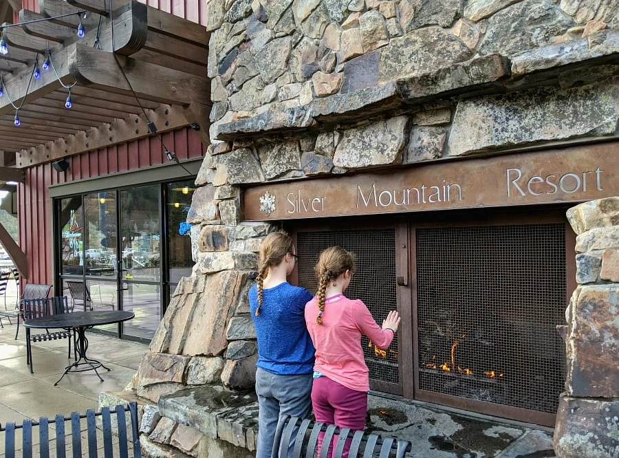Silver Mountain Village Outdoor Fireplace
