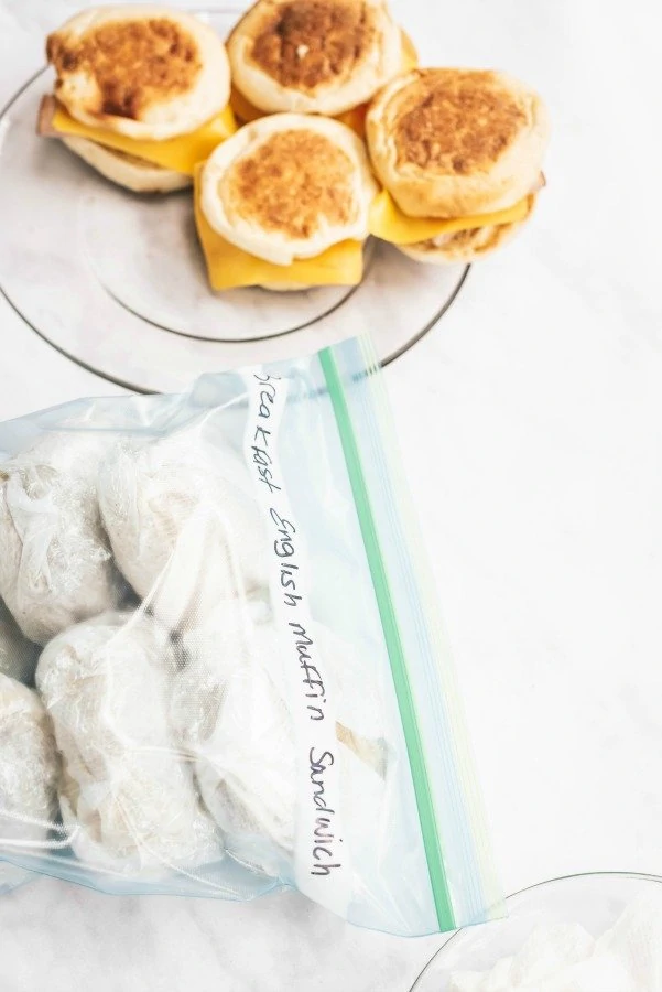 Freezer ready Breakfast Egg Muffin Sandwiches