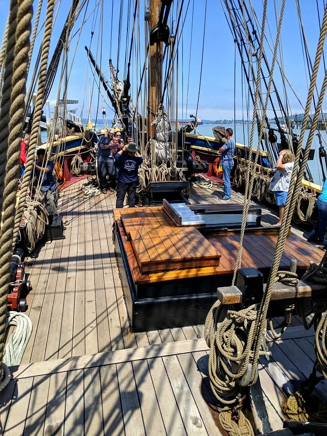 On the deck of the Lady Washington Ship