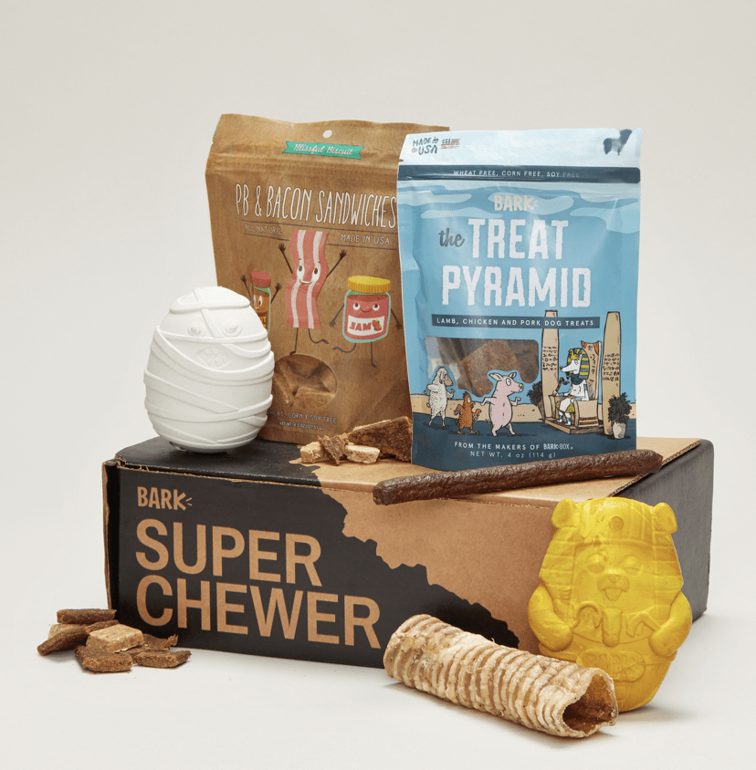 Super Chewer BarkBox Subscription Box 2 Extra Bags of Treats + Free