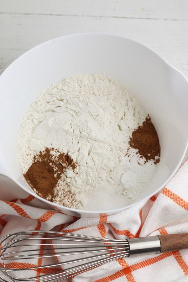 Flour & other ingredients for Pumpkin Donuts