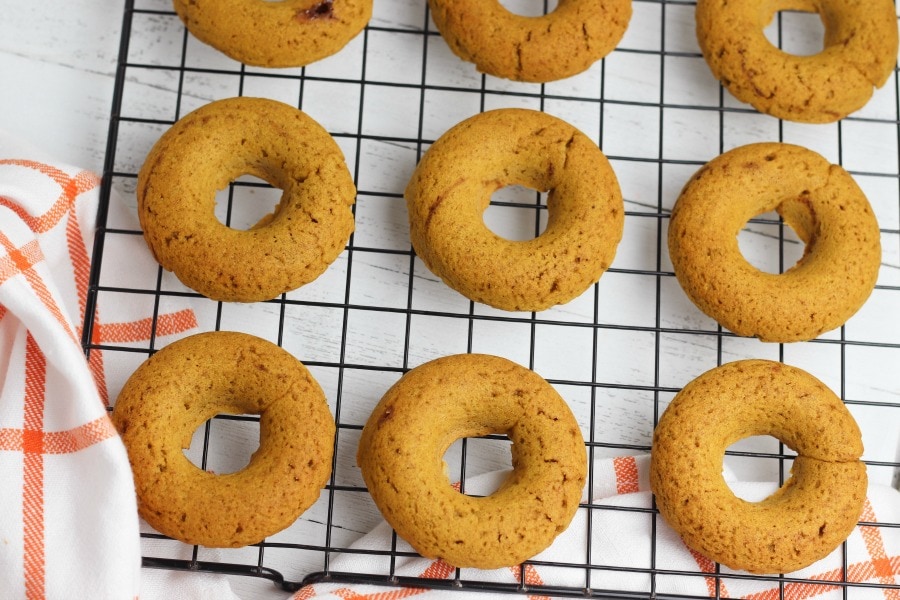 Pumpkin Donuts on Cooling Rack