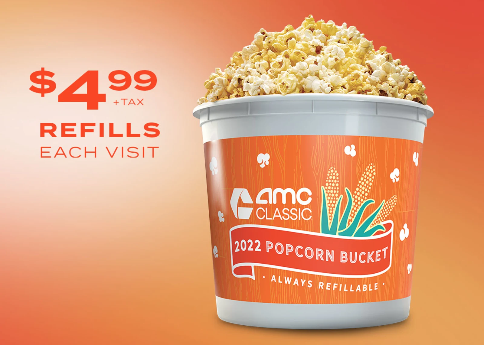 AMC Popcorn Bucket Refill