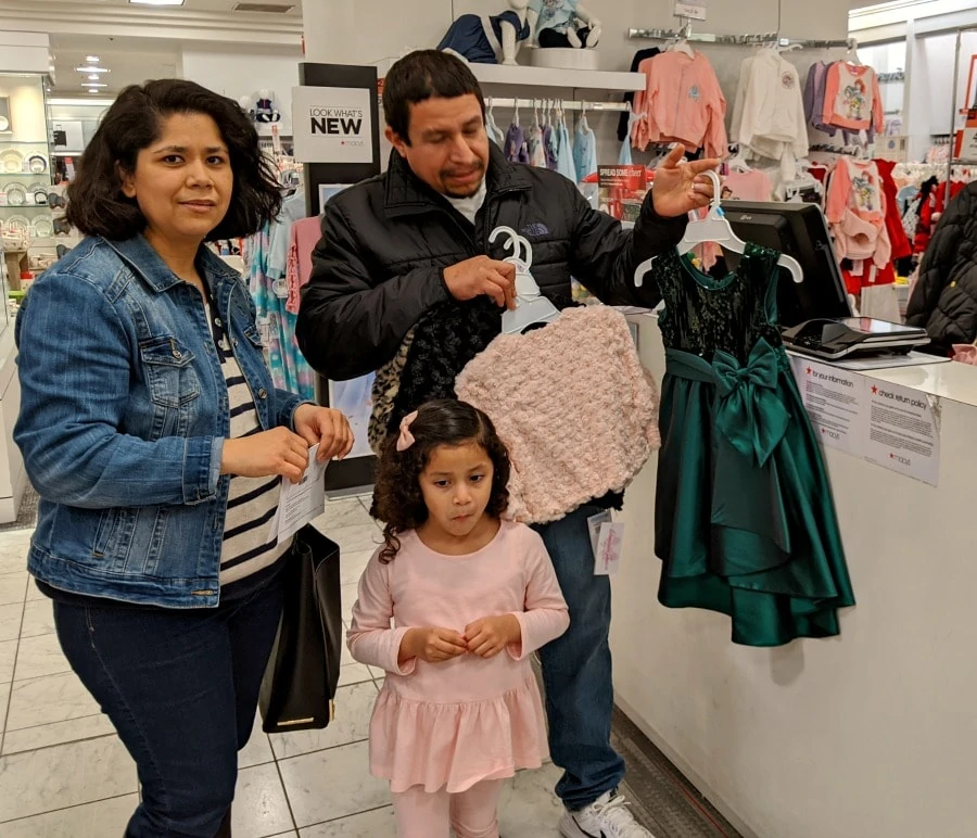 Family Purchasing Items at Macys