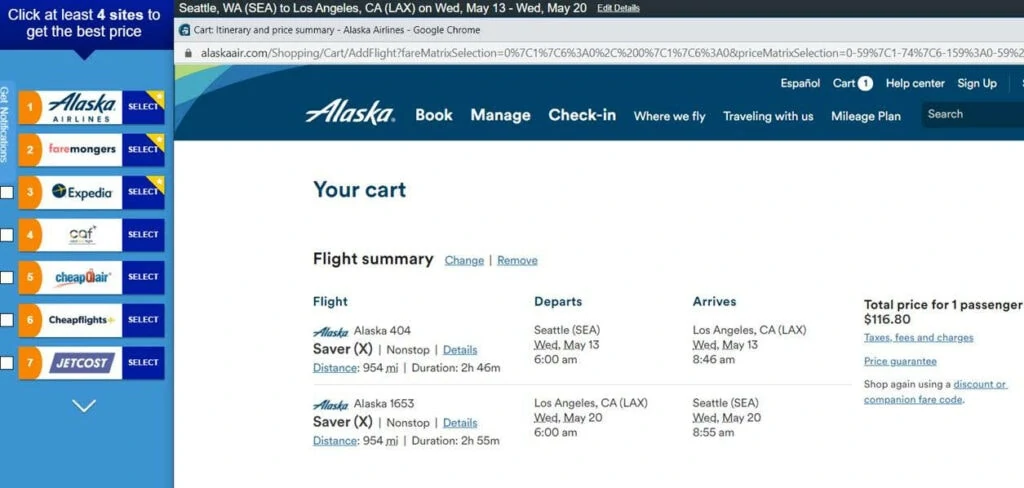 Alaska Airlines Sale from $20 One Way