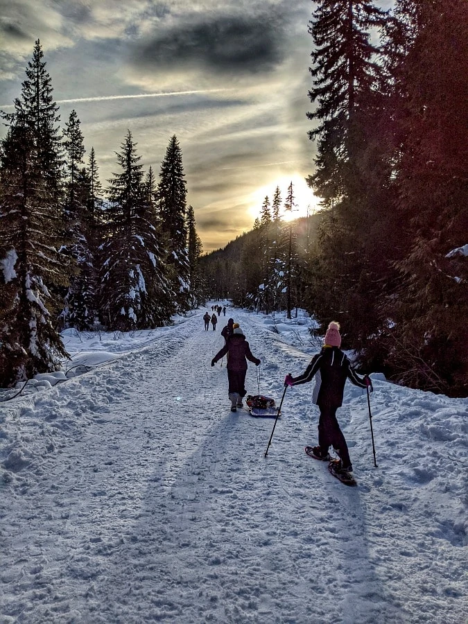 Mt Hood Snowshoeing at Trillium Lake