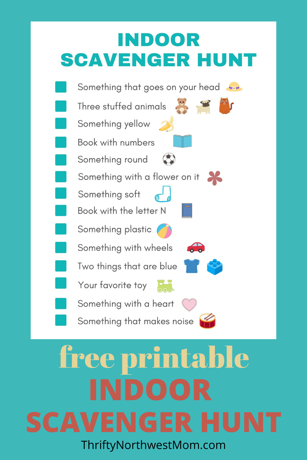 Indoor Scavenger Hunt for Kids Free Printable Thrifty NW Mom
