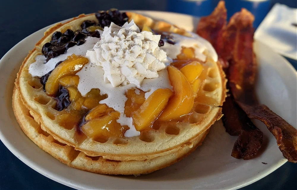 Waffles at Blueberry Hills Restaurant in Manson WA