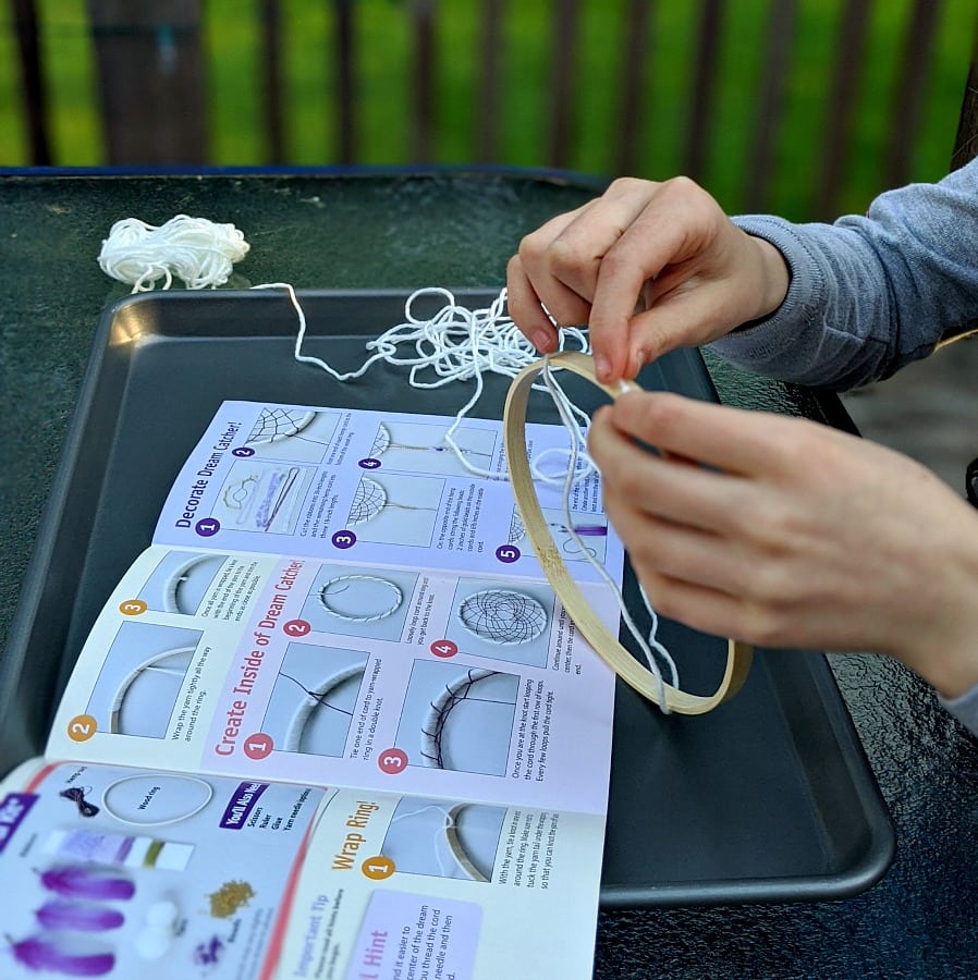 Putting together Dream Catcher Craft