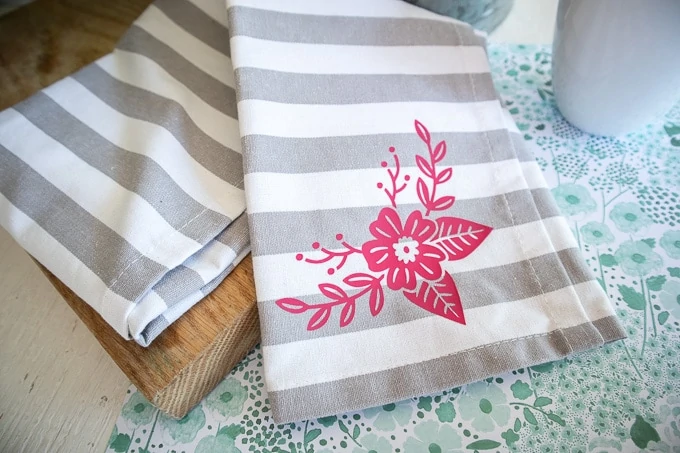 Cricut Joy Floral Iron On Vinyl Tea Towel