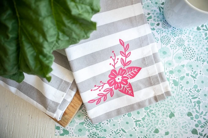 Cricut Joy Iron On Vinyl Floral Tea Towel