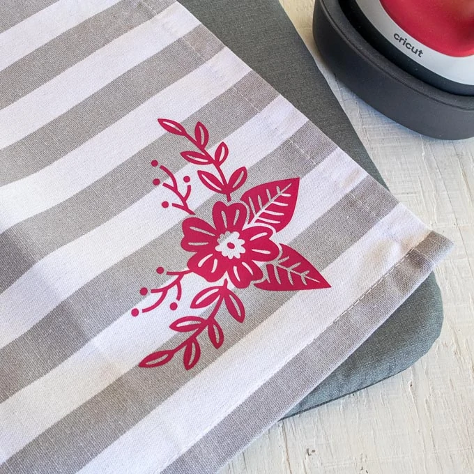 Iron on Vinyl with Cricut Joy Tea Towel