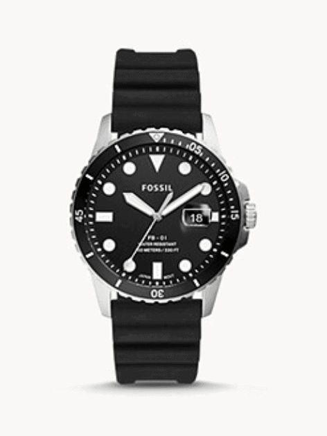 Fossil Black Silicone Watch