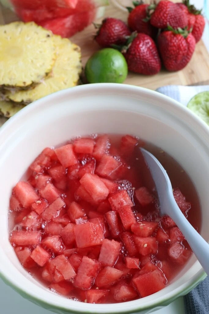 Watermelon Sorbet with Simple Syrup