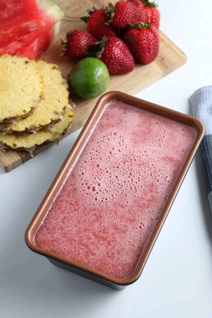 Watermelon Sorbet ready to freeze