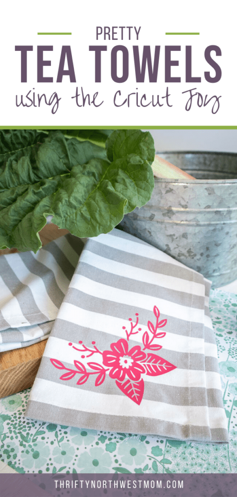 Floral Tea Towels Made With Cricut & Iron On Vinyl