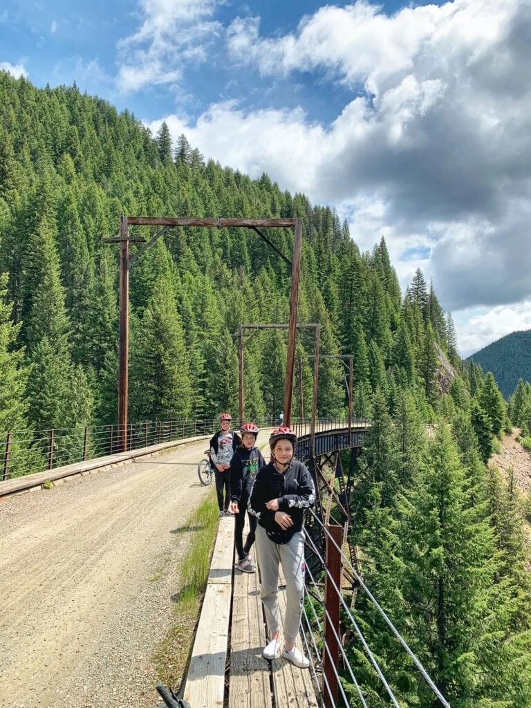 Along the Hiawatha Bike Trail in Wallace Idaho