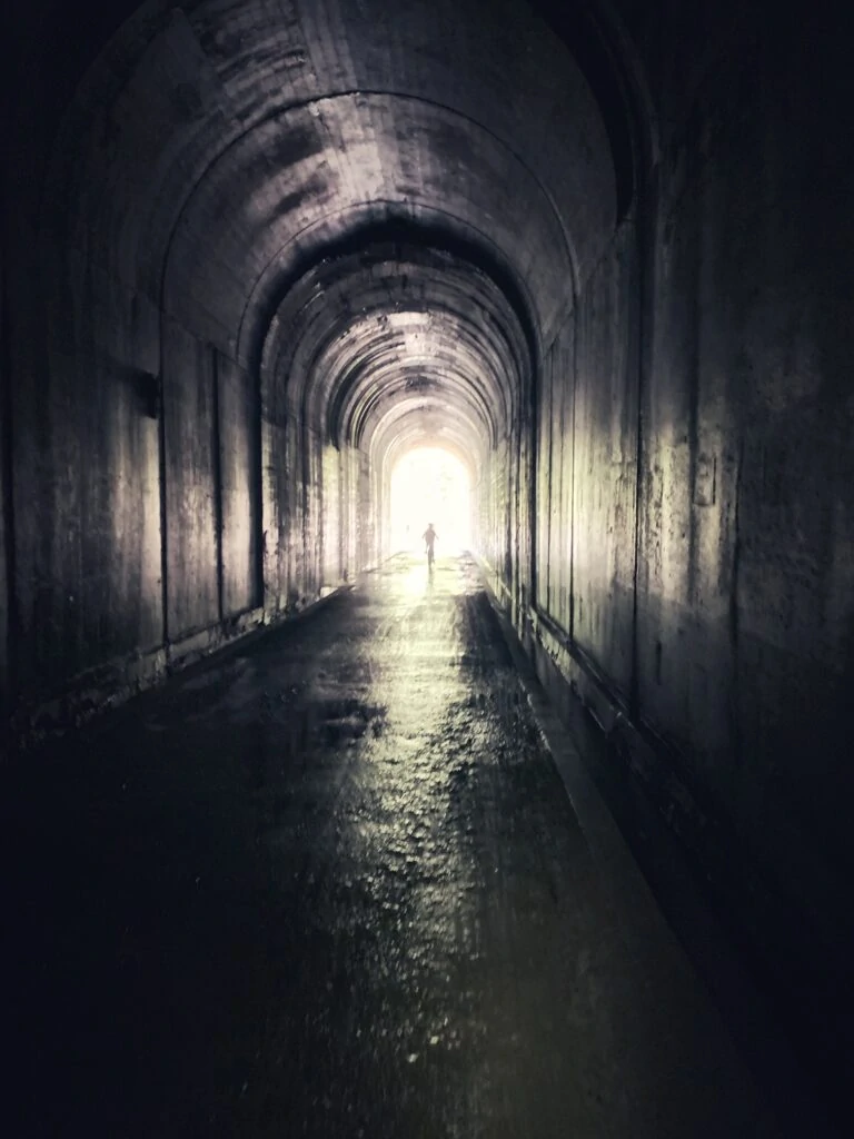 Tunnel on the Route of the Hiawatha Bike Ride in Wallace Idaho