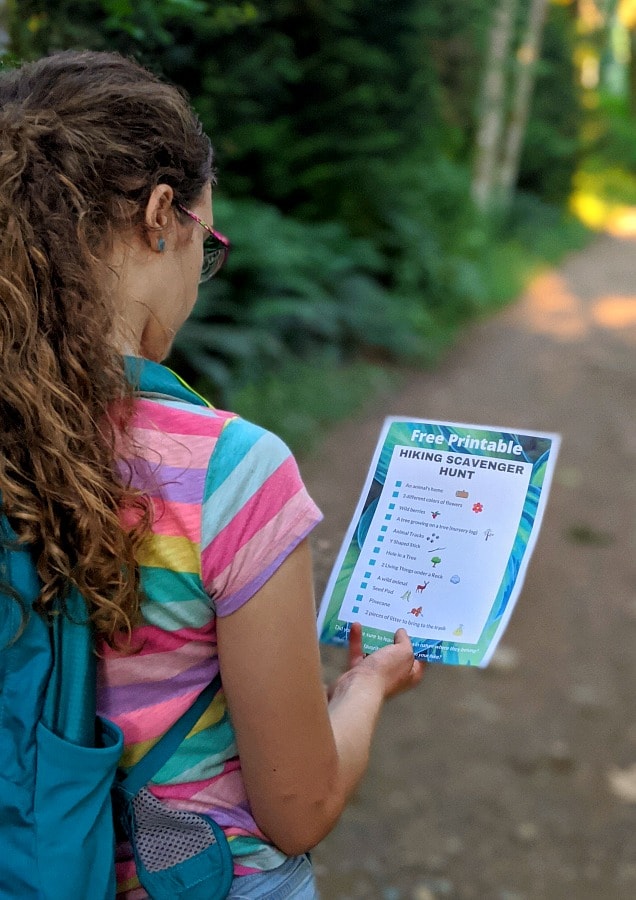 Hiking Scavenger Hunt for kids