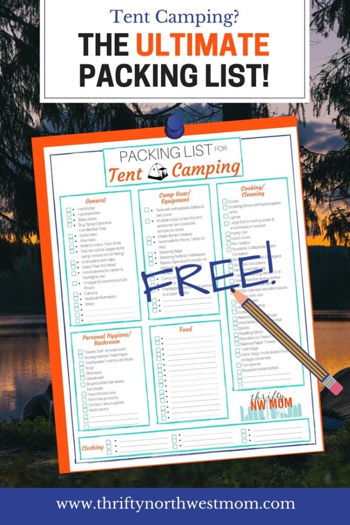 Camping Gear List For Beginners & Families - Makes Set Up for Camping Easy!  - Thrifty NW Mom