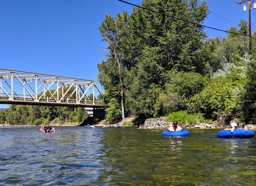 River Floating under a Bridge