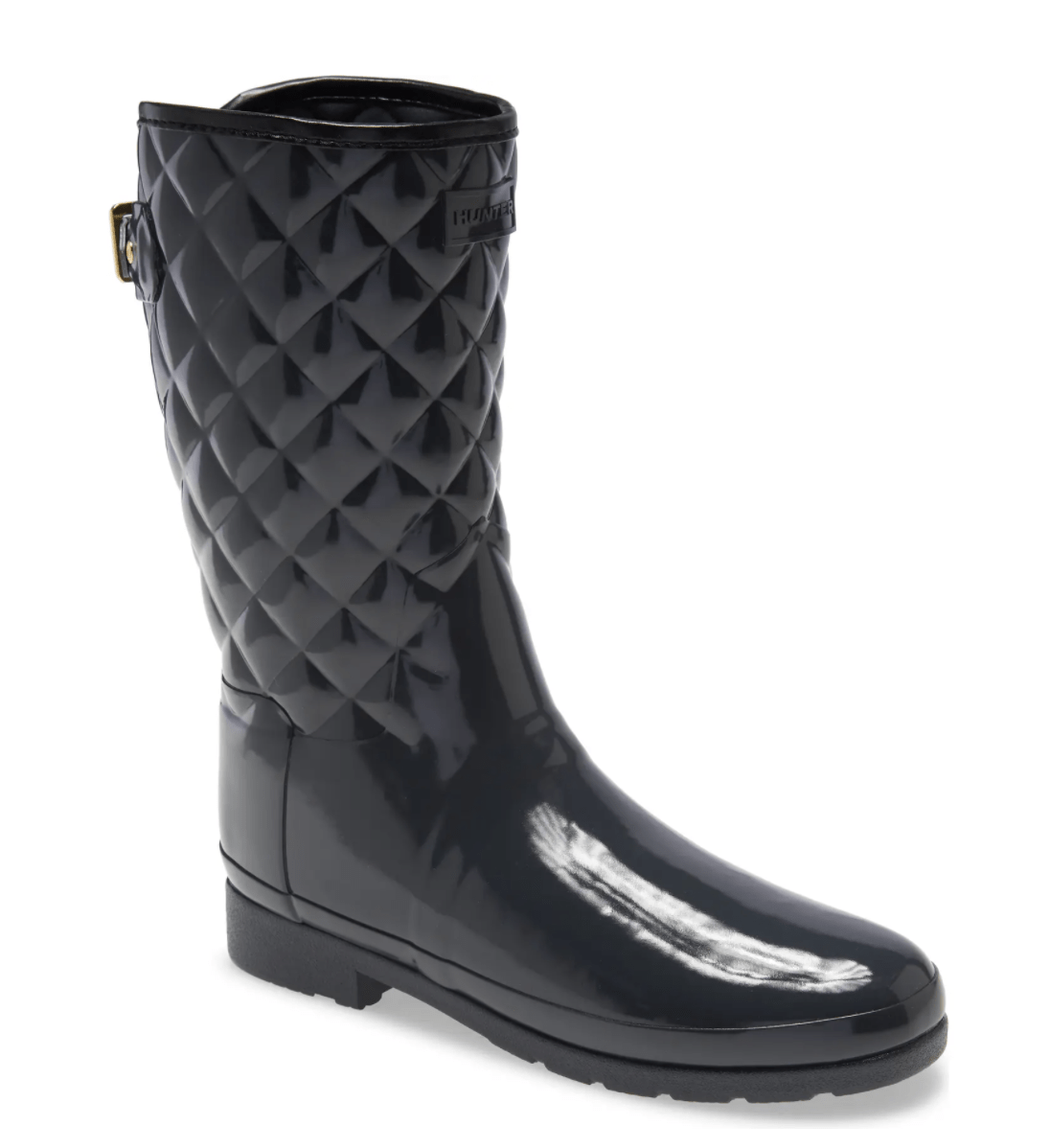 Hunter High Gloss Quilted Waterproof boots