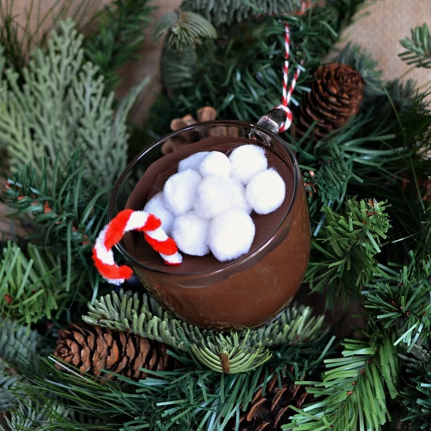 mini hot chocolate cup ornaments