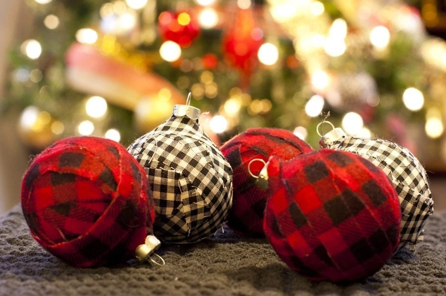 Plaid Christmas Ornaments