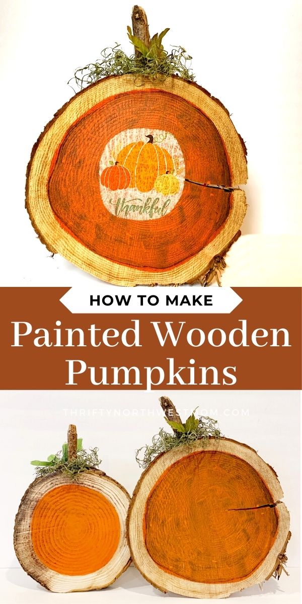 painted wooden pumpkins