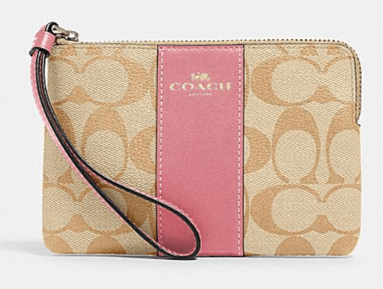 Coach Corner zip wristlet