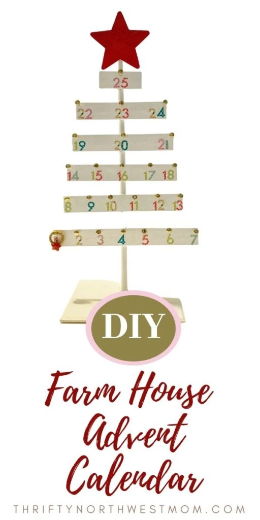 Farmhouse DIY Wooden Tree Advent Calendar